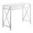 Darek Chrome 42" Glass Writing Desk with Shelf