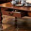 Table basse rectangulaire en bois avec tiroir de rangement, table de cocktail rétro avec pieds en bois massif en forme de gourde pour le salon, assemblage sans outils (noyer)-1616815986