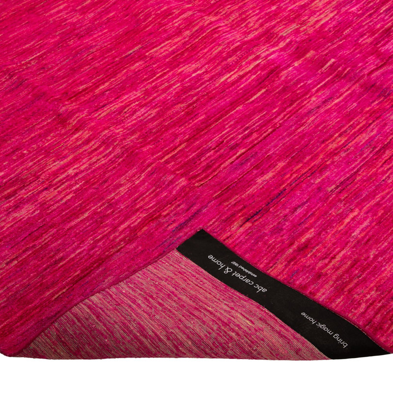 Solid Silk Rug, Pink, Rectangle 9' x 12'