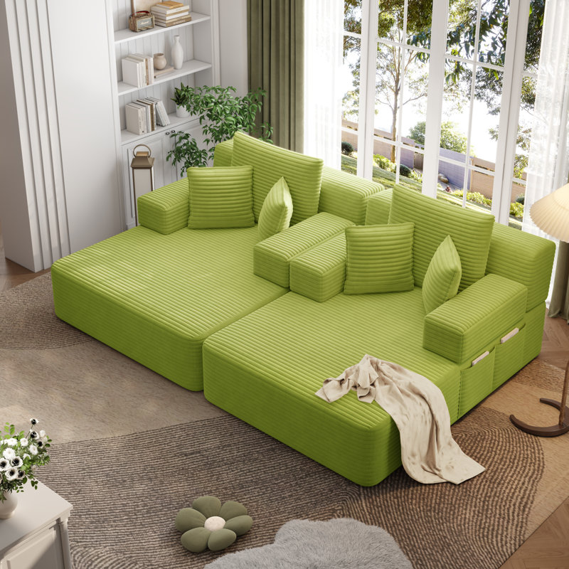 Méridiennes intérieures à compression avec rangement et canapé-lit moelleux moderne