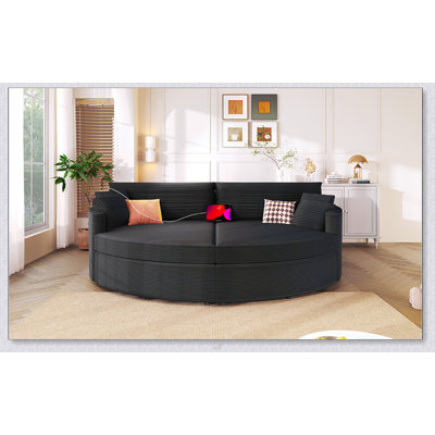 Oversized Double Chaise Lounge Sofa With Deep Seat, USB Ports, And Comfortable Upholstery For Modern Living Rooms