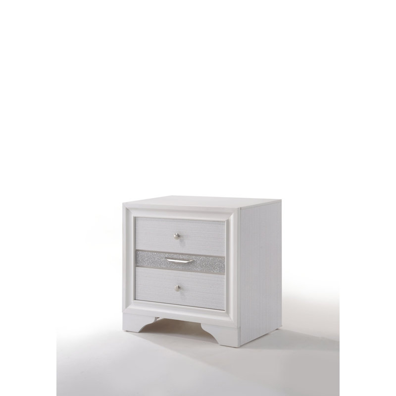 Naima White Finish Nightstand, White