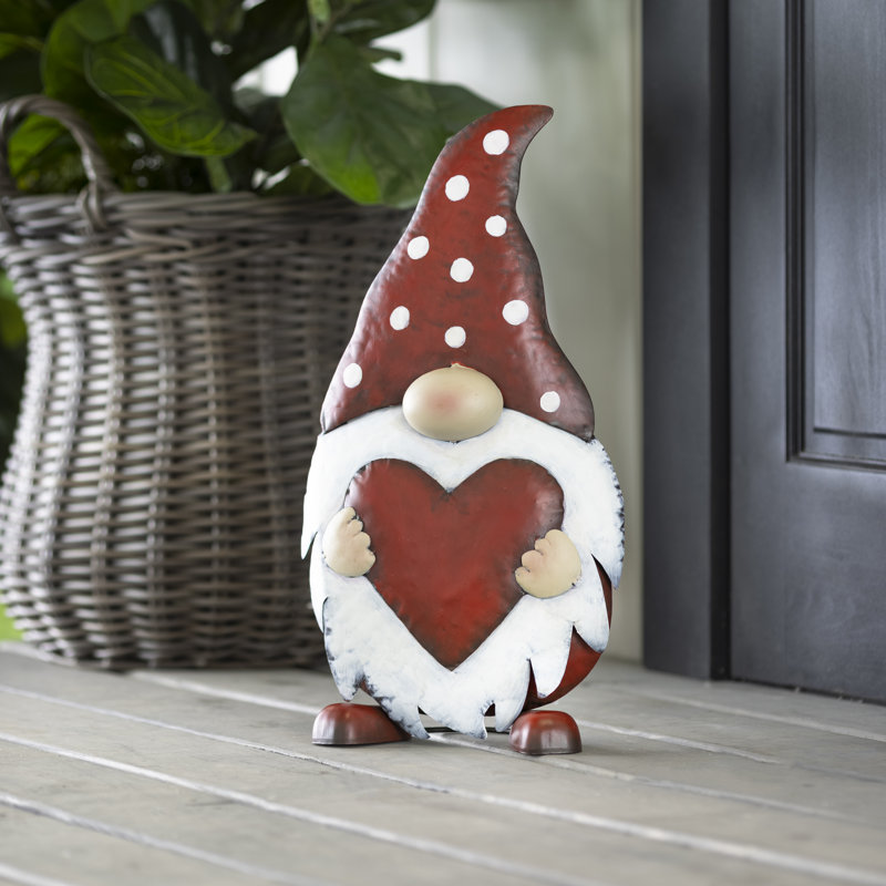 Statue de jardin gnome en métal Eal