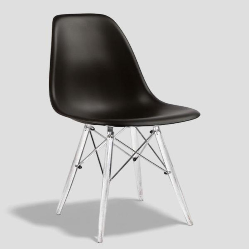 Chaise d'appoint Granados avec base en acrylique, Noir, noir, noir, noir