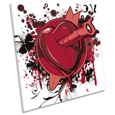 X8749 Modern Love Heart Saw - Wrapped Canvas Print