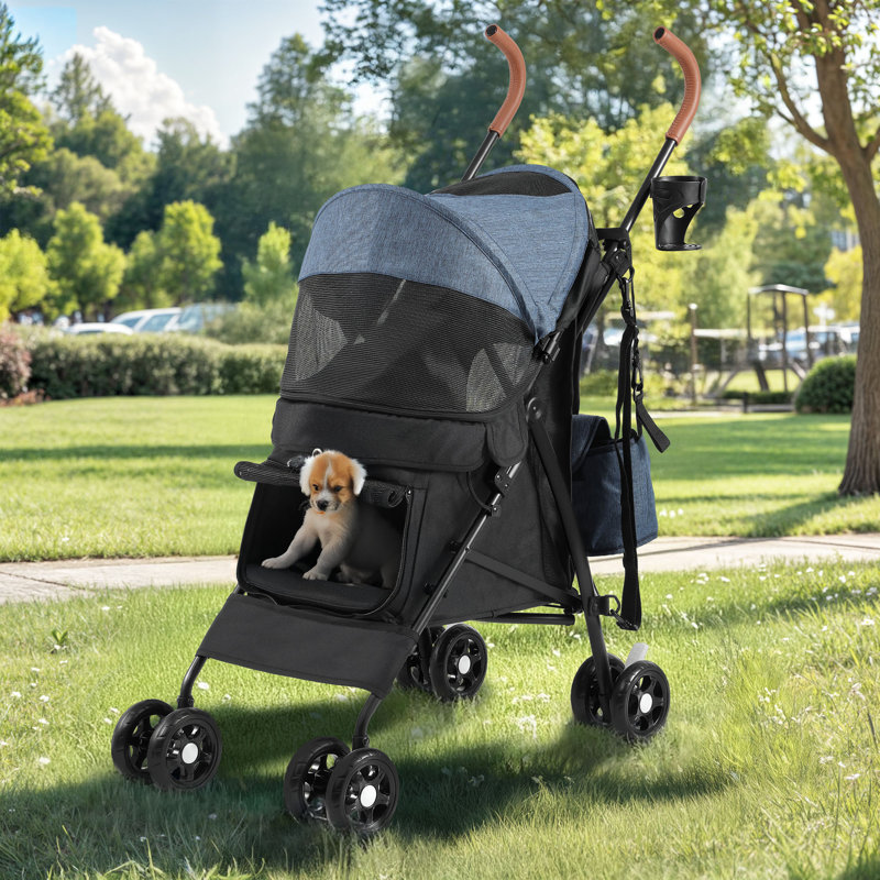 Foldable Pet Stroller, Blue