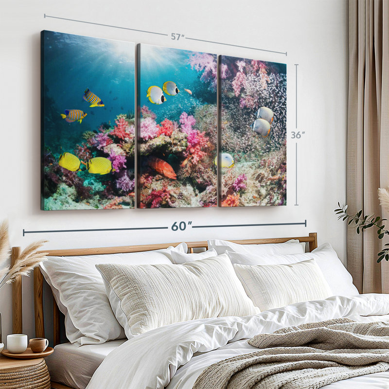 "Andaman Sea Life" sur toile, H 36 po x l 57 po