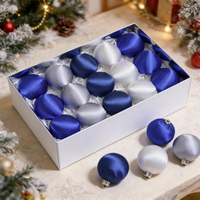 15Pcs Luxury Satin Christmas Ornaments – 3.15 Inch Silk Hanging Balls, Shatterproof Elegant Baubles for Christmas Tree, Winter Holiday, Wedding, Party & Year-Round Home Decor