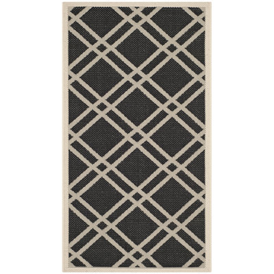 Kellogg Hooked Black/Beige Indoor/Outdoor Rug