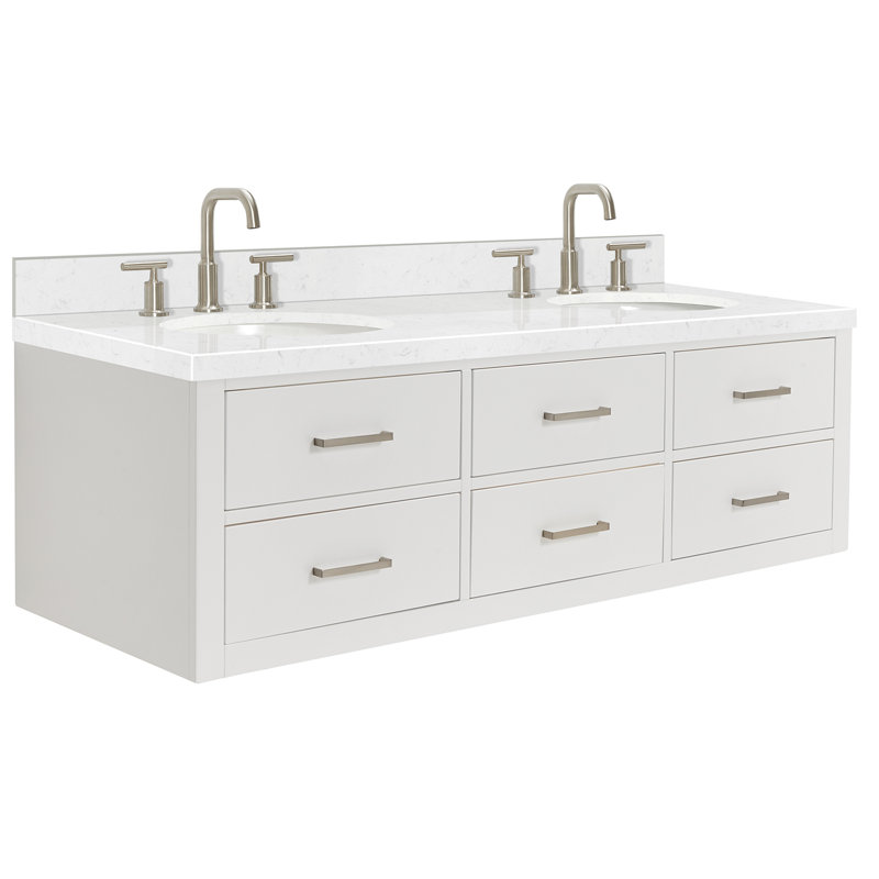 Macmullin 72.25'' W Double Vanity, White, 60"