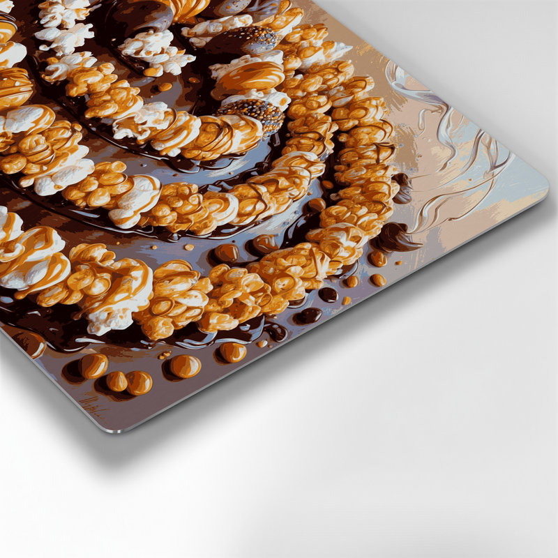Art mural en métal brun Desserts Popcorn, H 11 po x l 14 po