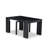 14-piece Dining Room Table Set a Rectangular Kitchen Table with a coffee Table and 12 Doeskin Linen Fabric Kitchen Chair, Wire Brushed Black-385238393-385238374-396451477