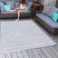 Tapis d'extérieur à rayures abstraites à tissage plat moderne Artistic Storms, 5 pi x 7 pi-79401705