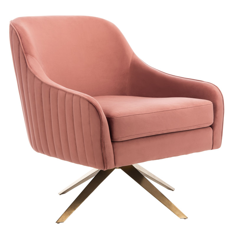 Fauteuil en velours Skye, Ros