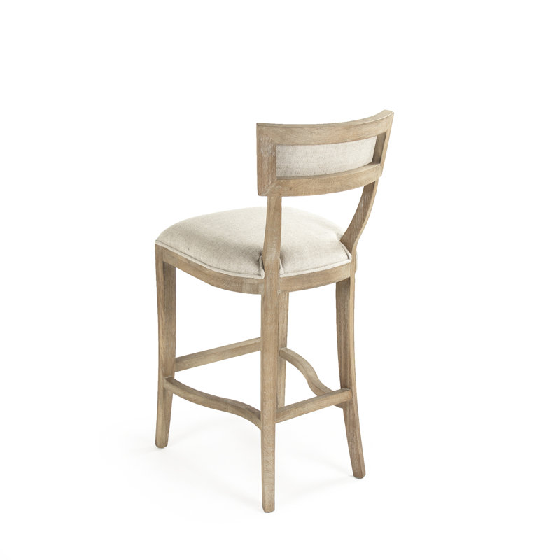 Embla Upholstered Stool with Solid Wood Frame, Counter Stool (26.75" Seat Height)