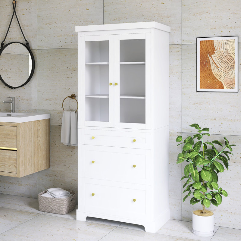Armoire autoportante de 70 po de hauteur avec tablettes réglables, Blanc