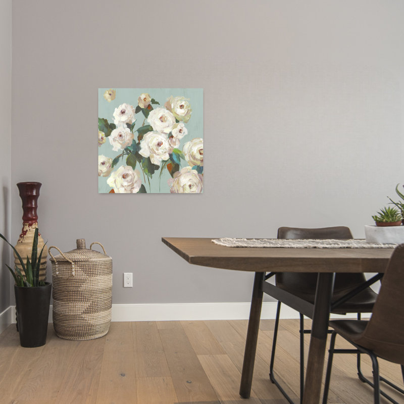 Art naturel contemporain délicat La Rosa, H 24 po x l 24 po