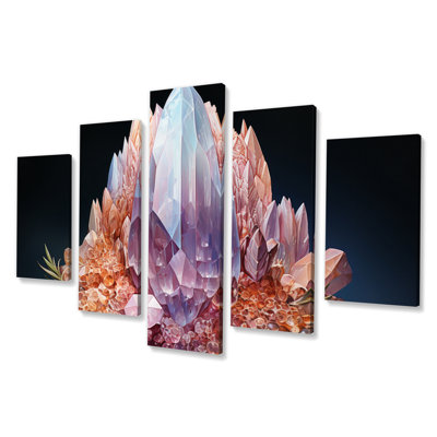 Purple Spiritual Stone Moonstone I - Meditation Canvas Print - 5 Panels