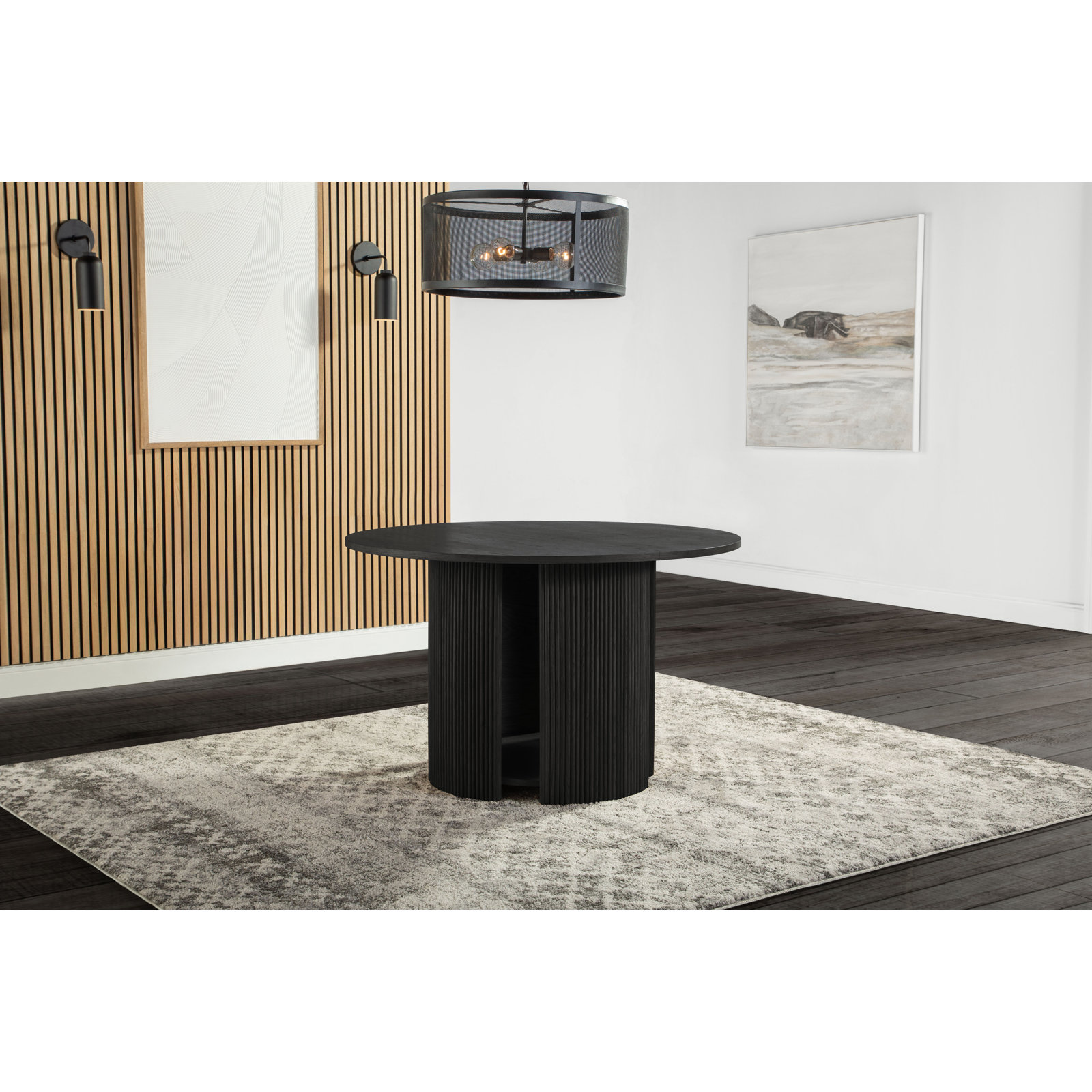 Sorine 48'' Round Dining Table, Black