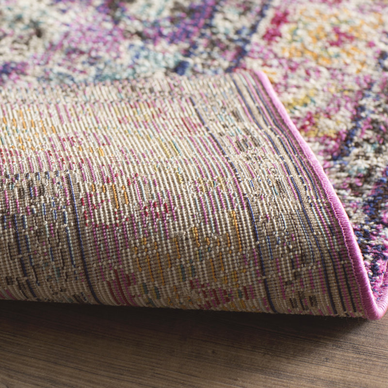 Almyra Oriental Area Rug, Rectangle 8' x 11', Violet/Light Blue