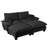 Modern Black Chenille Modular Sofa, Spacious Cloud Couch For Home