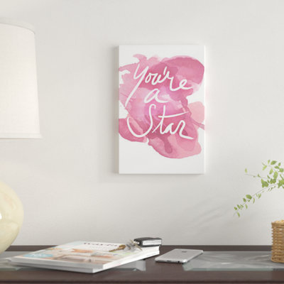 « watercoulours rose type v », art textuel sur toile