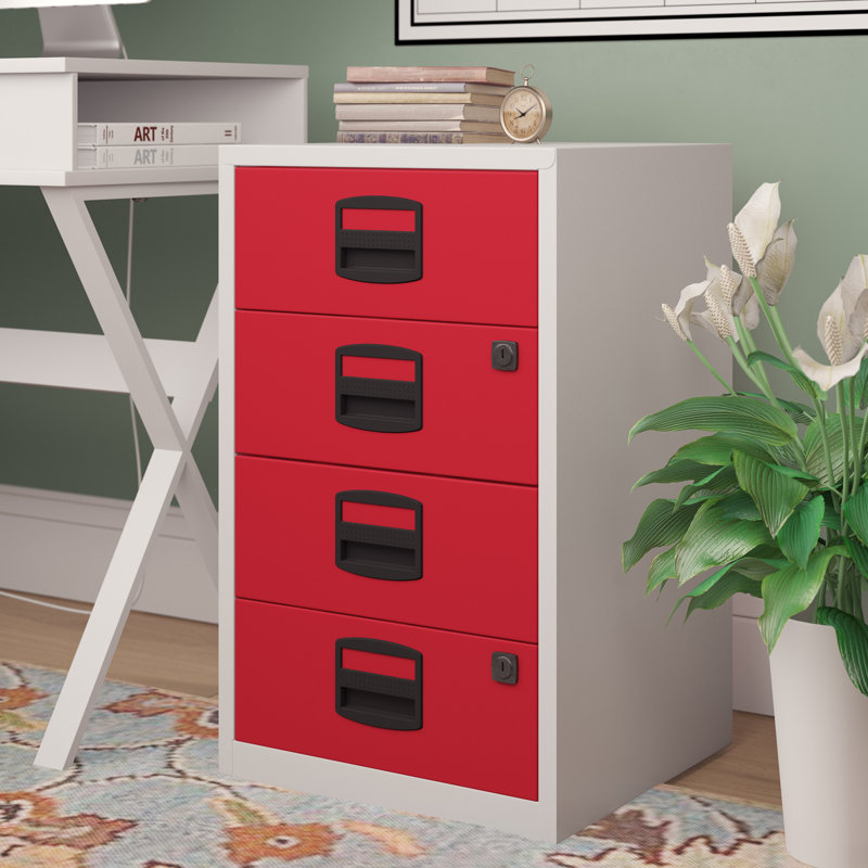 Pfa 41.3cm Wide 4 -Drawer File Cabinet, Red