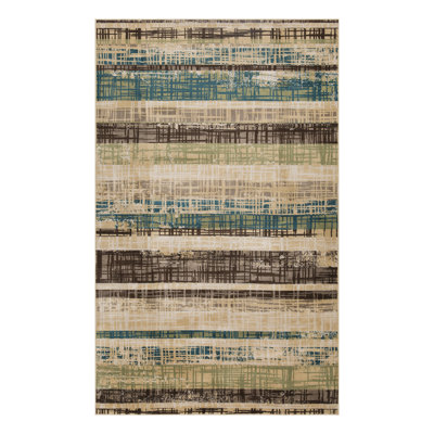 Tapis d'intérieur à rayures abstraites 100% polypropylène Celek