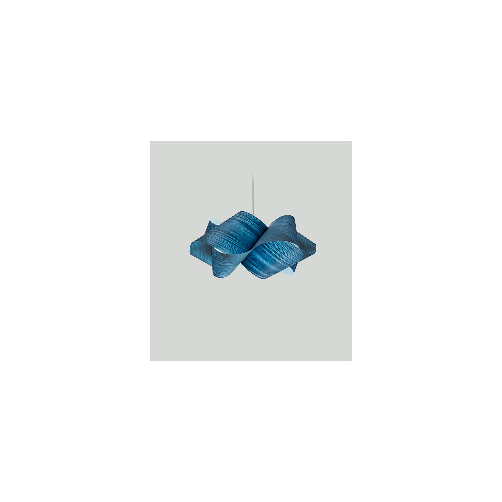 Swirl Single Light Dimmable Pendant, Blue, Matte Black, E26