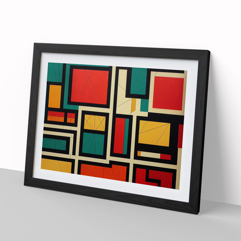Classic Bauhaus Vol.2 Abstract - Framed Print, Black Framed, 46cm H x 64cm W x 2cm D