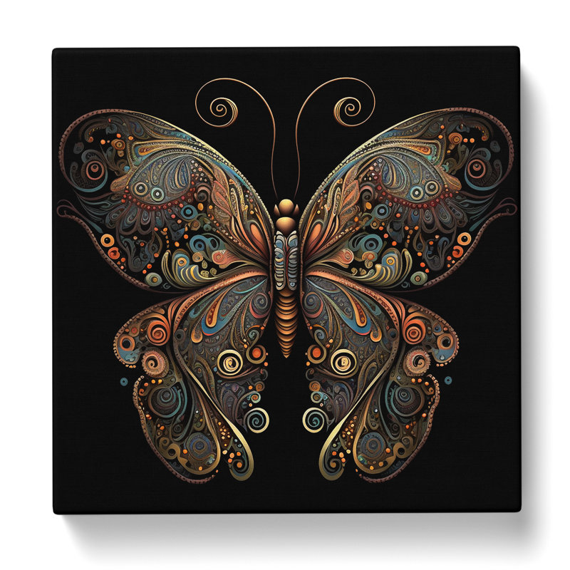 Butterfly Paisley Art - Print, 50cm H x 50cm W x 3cm D