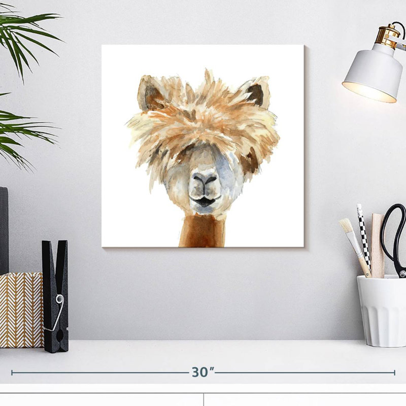 Brampt Llama With Bangs, 16" H x 16" W