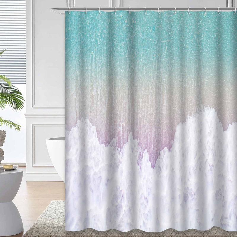Rideau de douche coloré avec 12 crochets, L 72 po x l 72 po