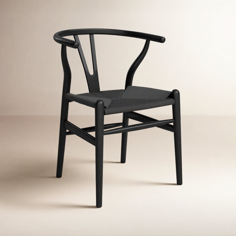 Chaise en bois massif Wyn, Complètement noir, 1