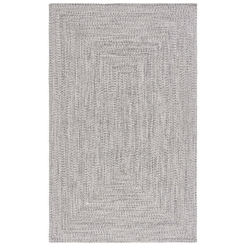 Kar Hand Woven Performance Machine Washable Rug, Rectangle 5' x 8', Gray/Ivory