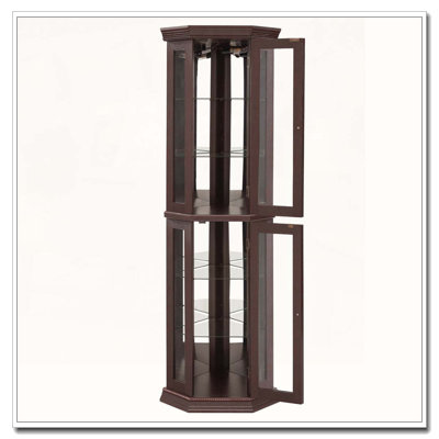 Armoire de coin en verre avec éclairage