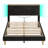 Velvet Upholstered Platform Bed Frame With Storage Headboard And LED Lights-979535343-978940313