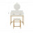 White and Gold Makeup Vanity Set with Mirror Stool and Storage Drawers Space Saving Dressing Table Organizer for Small Bedrooms