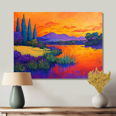 «Vibrant Lake In African Landscape II», reproduction d'art sur toile