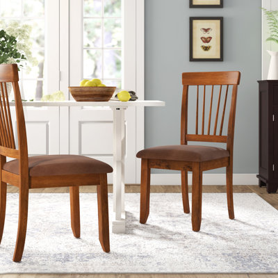 Chaise d'appoint à dossier en lattes brun / mauve rustique Tanan