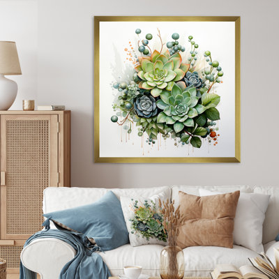 " Green Succulents Flowers Serene Succulents VII "