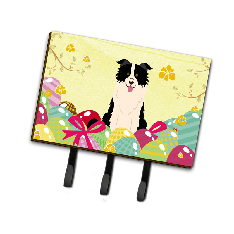 Wall Organizer with Key Hooks, Black/White