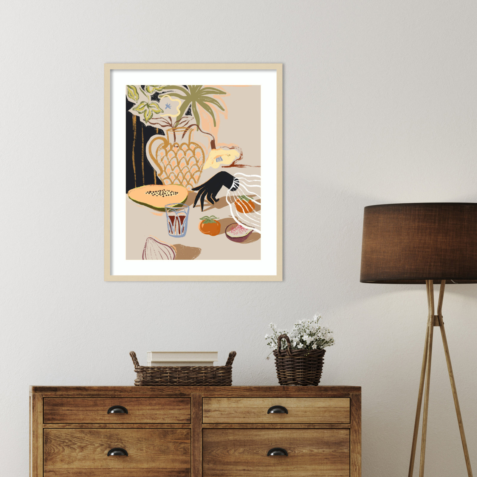 Northbrook "Fruitful Spread" Print, Brown, 33" H x 27" W