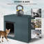 Grande maison de chat chauffée pour l'hiver extérieur, maison de chat extérieure 100% imperméable avec coussin chauffant pour chat, maisons de chat isolées avec base surélevée, abri de chat chaud pour grange parasite extérieure