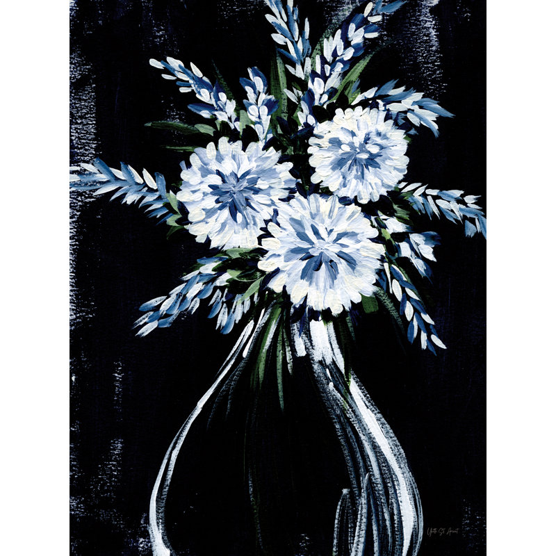«Florals In Vase» par Yvette St. Amant, H 16 po x l 12 po, Toile tendue, Non