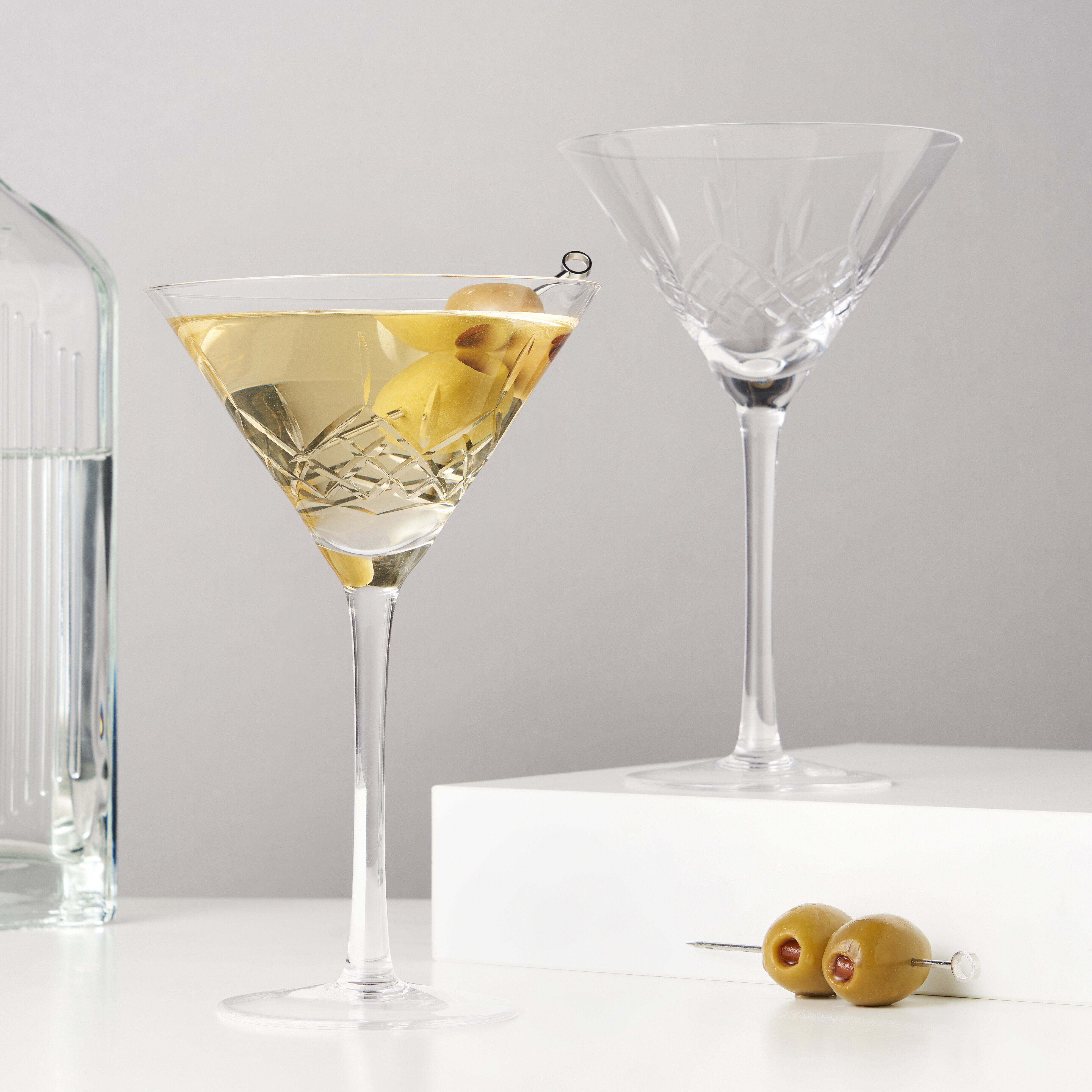 Shaker à cocktail en verre de Dublin, verre à martini en cristal