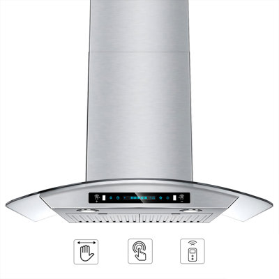 30 In. 900 CFM Ducted Wall Mount Range Hood In Stainless Steel With Tempered Glass, LCD Gesture Control, 10-Year Warranty