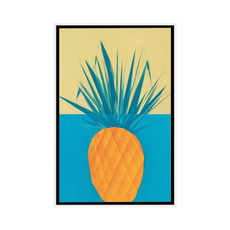 Pineapple 1 Piece Wall Art on Canvas, 152.5 cm H x 101.5 cm W, White Framed
