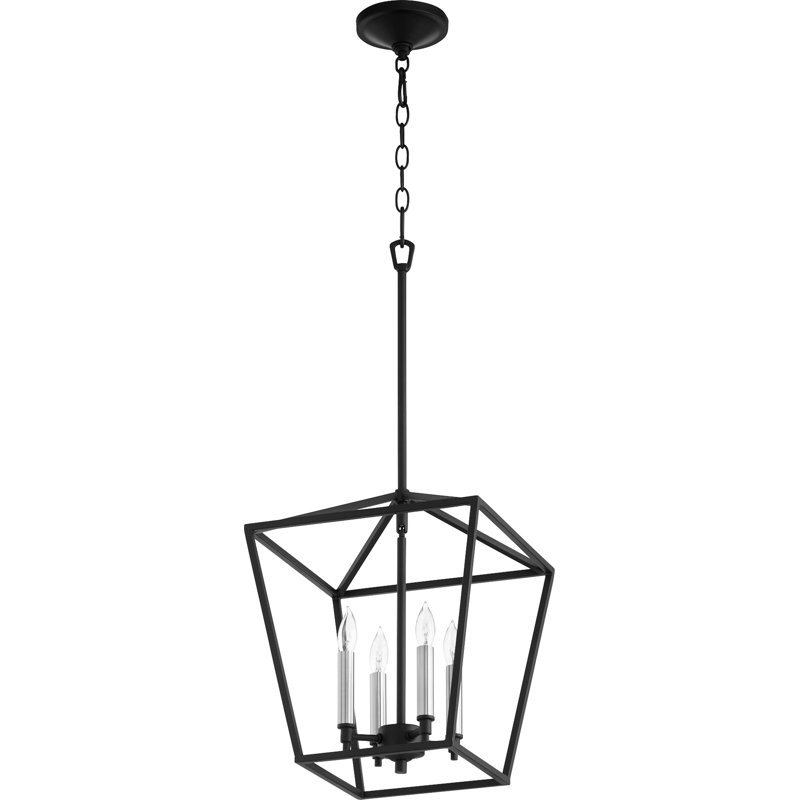 luminaire suspendu géométrique 4 lumières lanternes Arletta, Noir