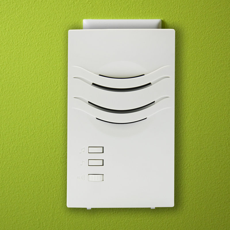 Symple Stuff FFADBC770E9840F5817C0B23C3BC044C Wireless Plugin Contemporary Door Chime Door Bell 2 Pushbuttons 3 Melody Notes Westminster Chime Volume Control 150 Foot Range Simple Install Use Anywhere Rv Cabin Office! White